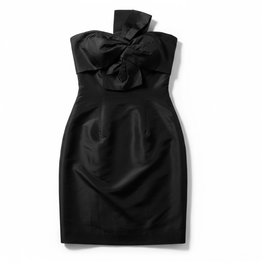 J.Crew Collection Bow Front Silk Taffeta Midi Dress Size 2